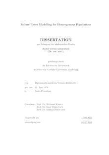 Failure rates modelling for heterogeneous populations [Elektronische Ressource] / von Veronica Esaulova