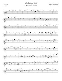 Partition ténor viole de gambe 1, octave aigu clef, madrigaux pour 4 voix