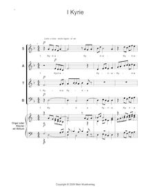 Partition , Kyrie, Missa brevis, Kurzmesse, D minor and major, Zintl, Frank