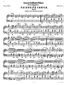 Partition complète, Grande valse brillante, E♭ major, Chopin, Frédéric par Frédéric Chopin