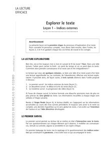 1. Explorer le texte, 1. Indices externes