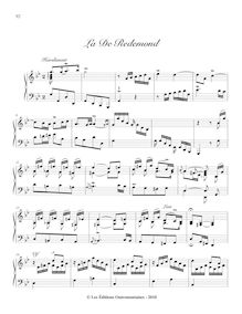 Partition , La de Redemond, Pièces de clavecin, Du Phly, Jacques