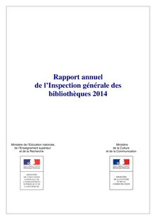 Rapport annuel 2014 de l Inspection générale des bibliothèques