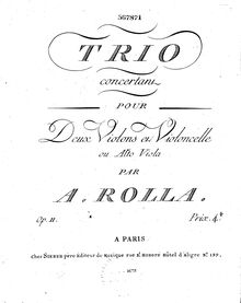 Partition violon 2, Concertant corde Trio en E-flat major, Trio concertant pour deux violons et violoncelle or alto viola