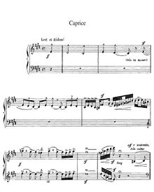 Partition de piano, Caprice, Chabrier, Emmanuel