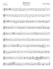 Partition viole de gambe aigue 2, madrigaux pour 5 voix, Philips, Peter par Peter Philips