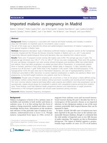 Imported malaria in pregnancy in Madrid