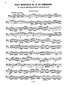Partition de violoncelle, Symphony No.4 en A major, Sinfonie Nr.4 in A-Dur "Italienische"