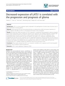 Decreased expression of LATS1 is correlated with the progression and prognosis of glioma