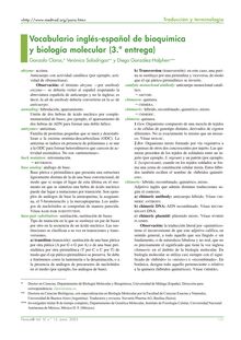 Vocabulario inglés-español de bioquímica y biología molecular (3.ª entrega)