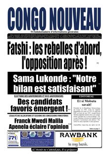 Congo Nouveau N° 1643 - Du mercredi 27 au jeudi 28 avril 2022