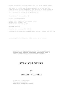 Sylvia s Lovers — Volume 3