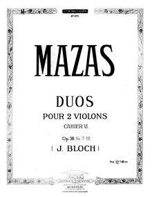 Partition Duo No.7, 12 Duos pour 2 violons, Dozen Duos for 2 Violins, Op.38