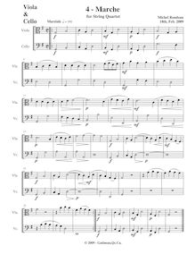 Partition viole de gambe/violoncelle,  No.6 en D major, Rondeau, Michel par Michel Rondeau