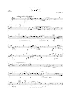 Partition hautbois, Pavane, Op.50, F? minor, Fauré, Gabriel