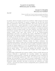 La guerre en questions Réflexions pour un débat Jacques Le Dauphin ...