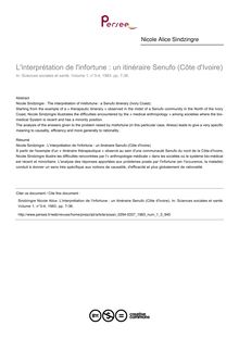 L interprétation de l infortune : un itinéraire Senufo (Côte d Ivoire) - article ; n°3 ; vol.1, pg 7-36