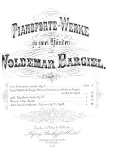Partition complète, 8 Pianofortestücke, Bargiel, Woldemar