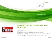 Sondage Harris Interactive : La confiance des Français dans les acteurs de la société