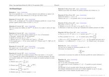 Sujet : Algèbre, Eléments d algèbre générale, Arithmétique