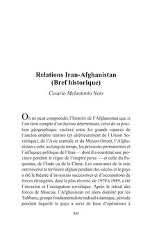 Relations Iran-Afghanistan (Bref Historique) - D:\Hamilton ...
