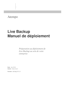Atempo LiveBackup 333 Deployment Guide