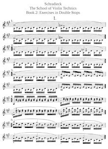 Partition Book 2: Exercises en Double Stops, School of violon Technics