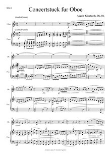 Partition de piano, Konzertstück pour hautbois et orchestre, Op.18