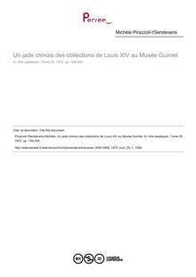 Un jade chinois des collections de Louis XIV au Musée Guimet - article ; n°1 ; vol.25, pg 199-204