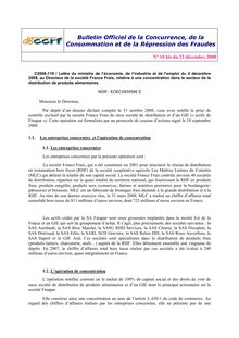 Lettre C2008-119 du 04/12/2008 FRANCE FRAIS / ACTIFS DE FINAPAR ...