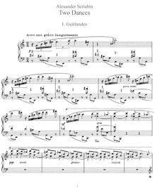 Partition complète, 2 Danses, Op.73, Scriabin, Aleksandr