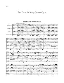 Partition complète, 4 pièces pour corde quatuor, Op.81, Mendelssohn, Felix