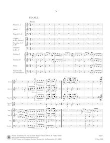 Partition I, Finale: Presto, Symphony No.102 en B♭ major, Sinfonia No.102