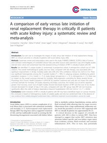 A comparison of early versus late initiation of renal replacement therapy in critically ill patients with acute kidney injury: a systematic review and meta-analysis