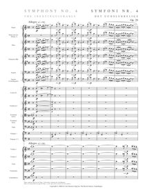 Partition complète, Symphony No.4, Op.29 Det Uudslukkelige, The Inextinguishable par Carl Nielsen