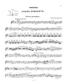 Partition de violon, violon Concerto No.1, Wieniawski, Henri