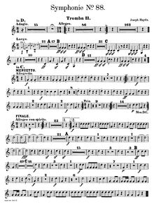Partition trompette 2 (en D et C), Symphony No.88 en G major, Sinfonia No.88