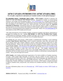 AFM Canada Launches Website: AFMCanada.org - AFM CANADA INTRODUCES ...