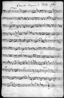 Partition Continuo (violoncelles, Basses, orgue), Concerto, D major par Christian Ræhs