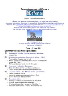 Revue de presse « Défense » Date : 5 mai 2011 Sommaire des ...