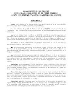 CONVENTION DE LA CEDEAO SUR LES ARMES LEGERES ET DE PETIT CALIBRE ...