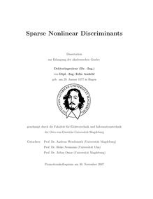 Sparse nonlinear discriminants [Elektronische Ressource] / von Edin Andelić