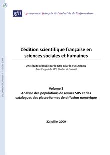 [sic 00440421, v1] L édition scientifique française en sciences  humaines et sociales Une étude réalisée