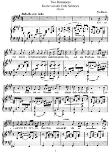 Partition complète, 2 Romances, WoO 4, Mendelssohn, Felix par Felix Mendelssohn