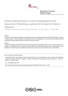 Schéma paléoclimatique et chrono-stratigraphique d une séquence du Paléolithique supérieur de la région de Valence (Espagne) - article ; n°1 ; vol.20, pg 39-46