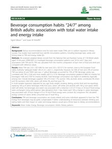 Beverage consumption habits “24/7” among British adults: association with total water intake and energy intake