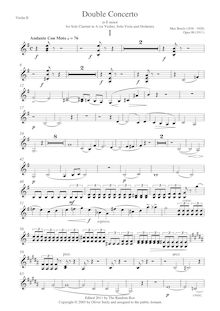 Partition violons II, Dopel-Konzerte für Karinette (oder Violine), viole de gambe und Orchester, Op.88