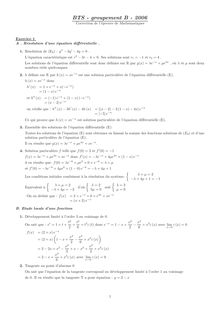 Corrige BTSACONSMETAL Mathematiques 2006