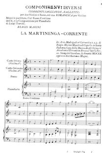 Partition Correnti, Componimenti Diversi per Violini, viole de gambe e Basso