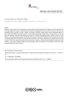 Le suicide au Moyen Âge - article ; n°1 ; vol.31, pg 3-28